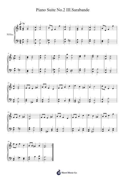 Piano Suite No.2 III.Sarabande Sheet Music by undefined-Arr.Bysey Truwood