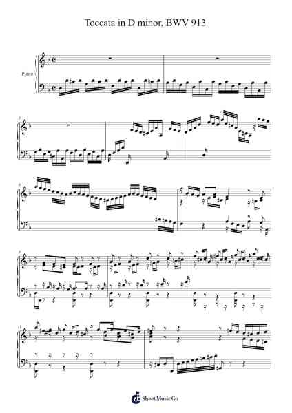 Toccata in D Minor, BWV 913 Sheet Music by Johann Sebastian Bach-Arr.Sailshead Verborn