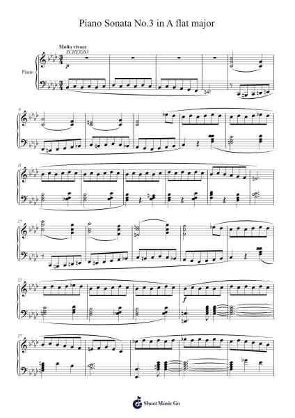 Piano Sonata No.3 in A flat major Sheet Music by -Arr.Wyattnix Abniel