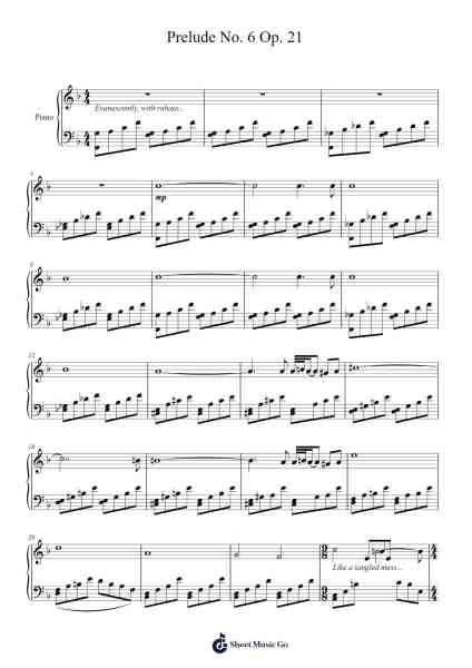 Prelude No. 6 in B Minor, Op. 28 Sheet Music by ...etc...-Arr.Bobtab
