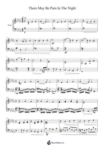 There May Be Pain In The Night Sheet Music by -Arr.Asdict