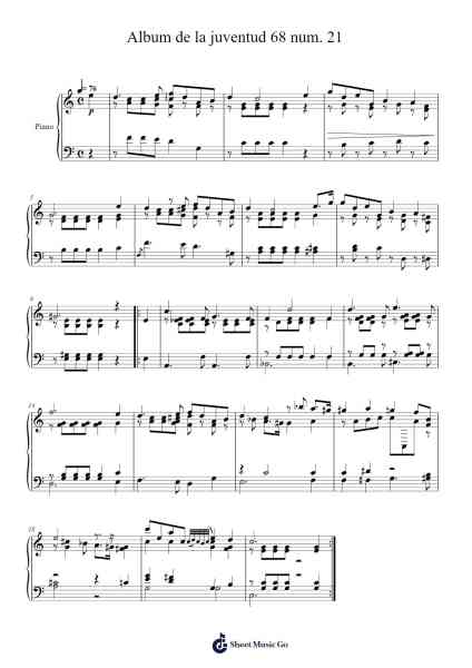 Album de la juventud 68 num. 21 Sheet Music by Robert Schumann-Arr.Jillmo Grantbott