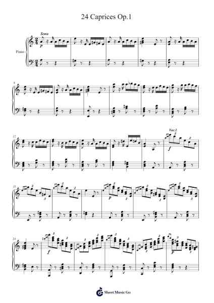 24 Caprices for Solo Violin, Op. 1 Sheet Music by Niccolò Paganini-Arr.Kentnice Dalnoah