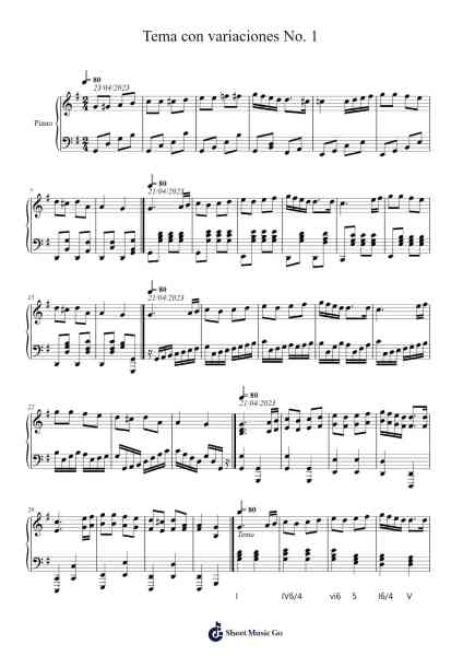 Tema con variaciones No. 1 Sheet Music by Juan Francisco Romano-Arr.Franling Godrwood