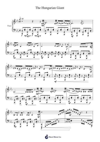The Hungarian Giant Sheet Music by Jack Broda-Arr.Gedodd