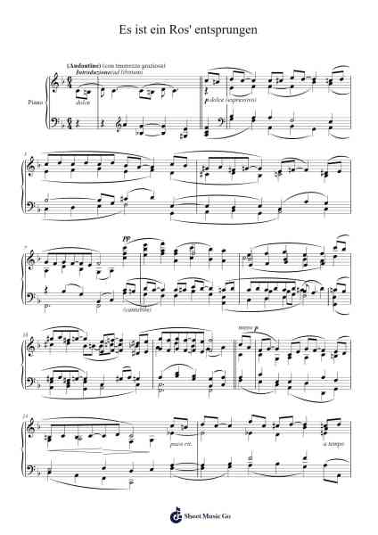 Es ist ein Ros' entsprungen, Op. 122, No. 8 Sheet Music by Johannes Brahms-Arr.Priestvy