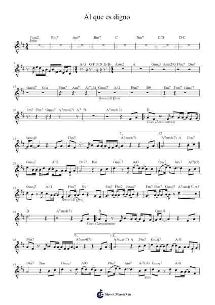 Al que es digno Sheet Music by Marcos Witt-Arr.Matlas