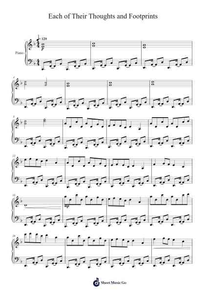 Each of Their Thoughts and Footprints Sheet Music by JynX-Arr.Chamtra