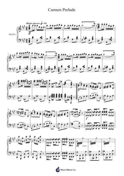 Carmen: Prelude Sheet Music by Georges Bizet-Arr.Cookeda