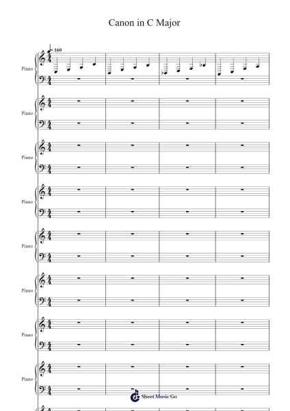 Canon in C Major Sheet Music by jmk777-Arr.Hornwald