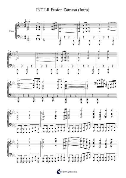 Dokkan Battle OST - INT LR Fusion Zamasu (Intro) Sheet Music by notsowiseone-Arr.Blithephne