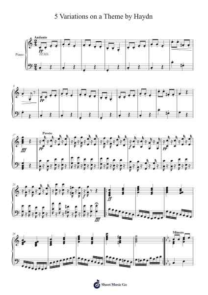 5 Variations on a Theme by Haydn Sheet Music by Brandon Cook-Arr.Haycah Touthale
