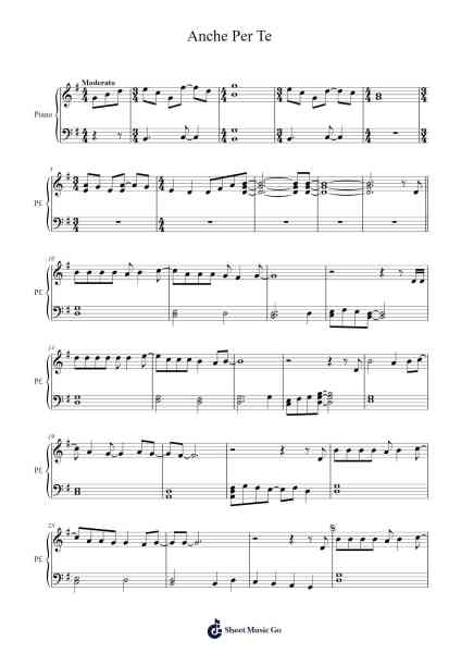 Anche Per Te Sheet Music by Lucio Battisti-Arr.Fowcoln