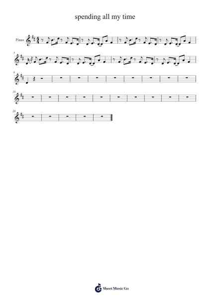 spending all my time 樂譜由 undefined - 編曲 Toutpeg
