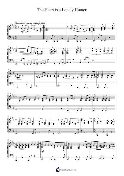 The Heart is a Lonely Hunter Sheet Music by Reba McEntire-Arr.Rosworth