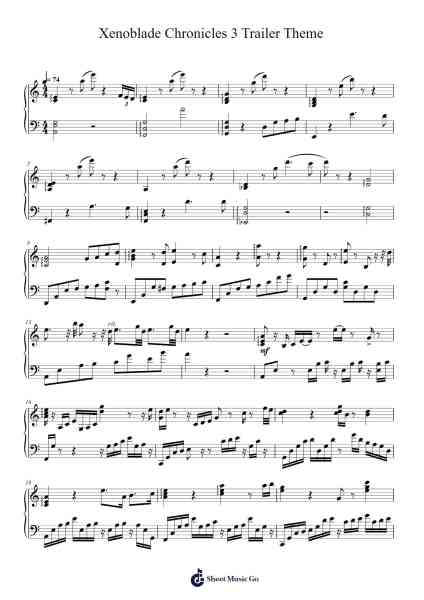 Xenoblade Chronicles 3 Trailer Theme Sheet Music by Ace Frehley-Arr.Lynsmith Yetburne