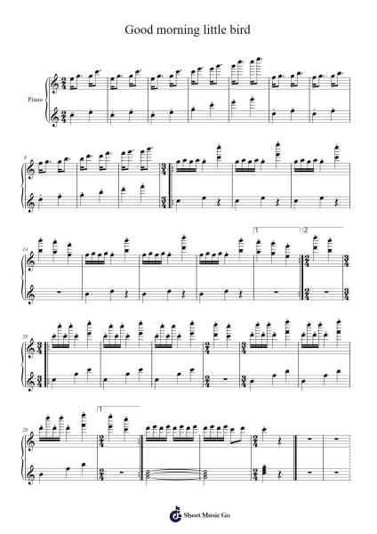 Good morning little bird Sheet Music by Ritayan Biswas-Arr.Rebar Mulin