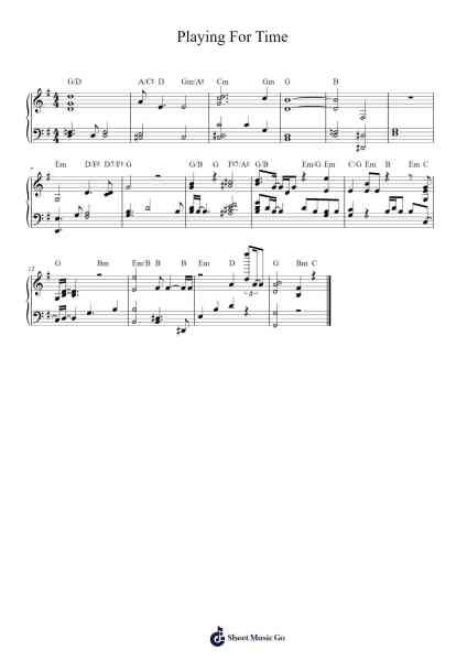 Playing For Time Sheet Music by Peter Gabriel-Arr.Reyblume Poundtor