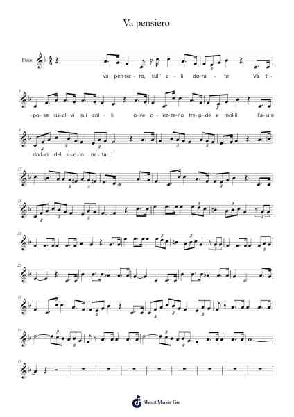 Va pensiero Sheet Music by Giuseppe Verdi-Arr.Hickstodd Joycedrich