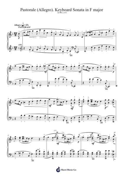 Keyboard Sonata in F Major, K.446, L.433 Sheet Music by Domenico Scarlatti-Arr.Leeles Stoweser
