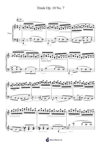 Étude Op. 10 No. 7 in C Major Sheet Music by Frédéric Chopin-Arr.Fordtrid Lawsweet