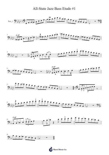 All-State Jazz Bass Etude #1 Sheet Music by undefined-Arr.Yetkim Vauglvis