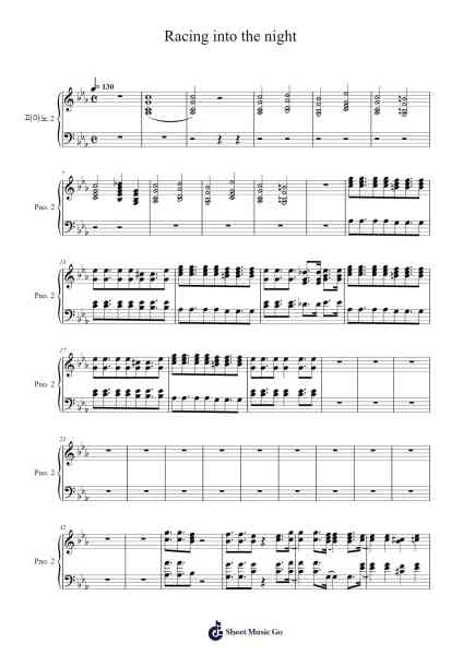 Racing into the night Ноты для фортепиано от YOASOBI-Arr.Fieldbing