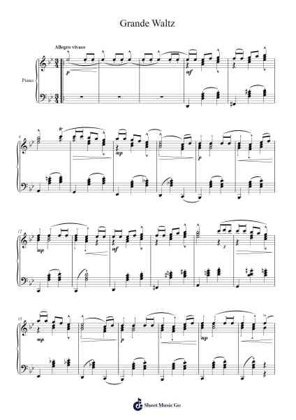 Grande Waltz Sheet Music by Caleb Lackwood Mejia-Arr.Clarjudd