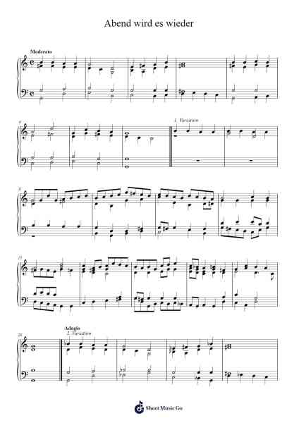 Abend wird es wieder Sheet Music by Christian Heinrich Rinck-Arr.Leostone Swinclaude