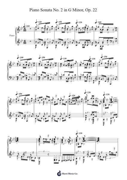 Piano Sonata No. 2 in G Minor, Op. 22 Sheet Music by Robert Schumann-Arr.Bloorvogt