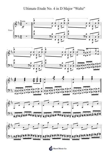 Ultimate Etude No. 4 in D Major "Waltz" Sheet Music by Gileschill Vaugthe-Arr.Crylip