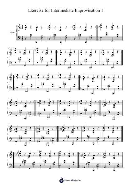 Exercise for Intermediate Improvisation 1 Sheet Music by Virene Lesjay-Arr.Hickstodd Joycedrich