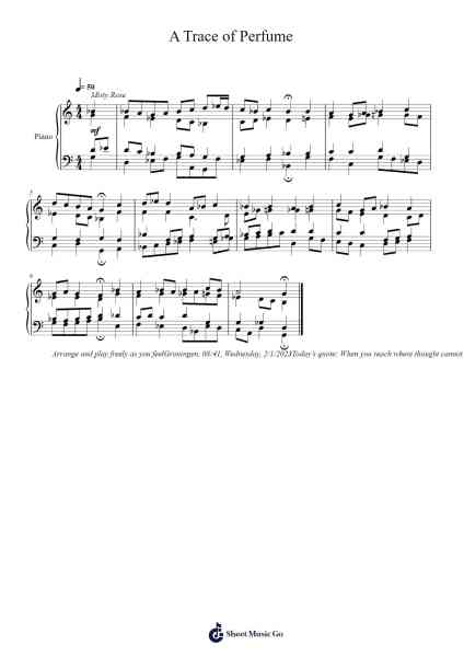 A Trace of Perfume Sheet Music by Toursbur-Arr.Bencamp Jache