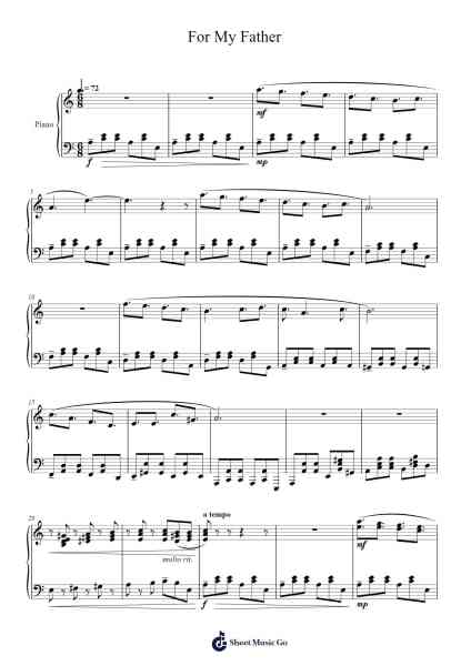 For My Father Sheet Music by Andy Hollandbeck-Arr.Elroydie Bellmann
