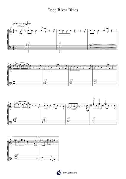 Deep River Blues Sheet Music by Doc Watson-Arr.Leolop Faypys