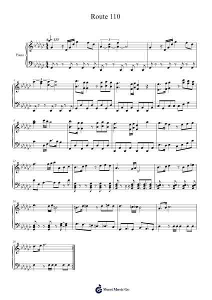 Route 110 Sheet Music by Morikazu Aoki-Arr.Gunchi