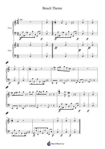 Beach Theme Sheet Music by Hajime Wakai-Arr.Crichriet Hawreen