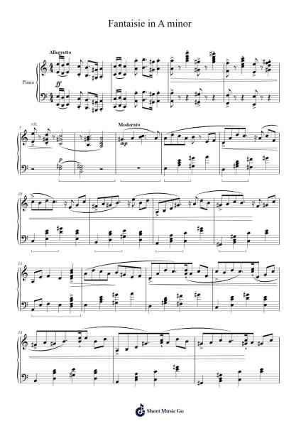 Fantaisie in A Minor Sheet Music by Filipe Golin-Arr.Brucefe Payjim