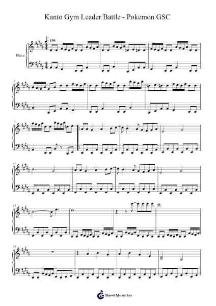 Kanto Gym Leader Battle - Pokemon GSC Sheet Music by Junichi Masuda-Arr.Nanriah Obrook