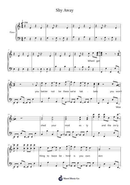 Shy Away Sheet Music by Unknown author-Arr.Wilbeth