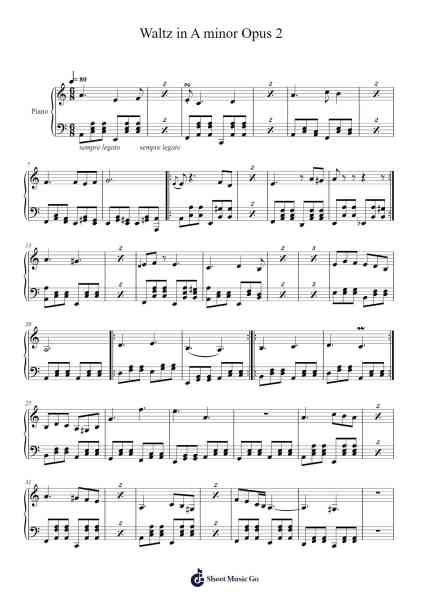Waltz in A minor Opus 2 Sheet Music by Carlblair Lysen-Arr.Beague Kinglor