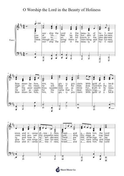 O WORSHIP THE LORD IN THE BEAUTY OF HOLINESS 樂譜由 Davebel - 編曲 Kitfy