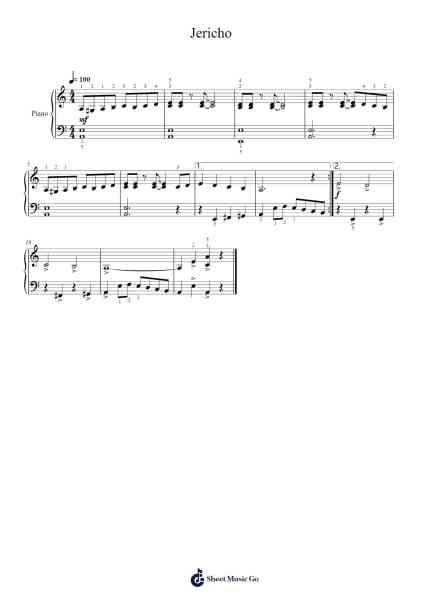 Jericho Sheet Music by Beaujones-Arr.Huttwer Sampland