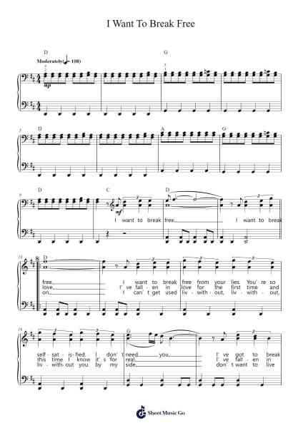 I Want To Break Free Sheet Music by Queen-Arr.Saske