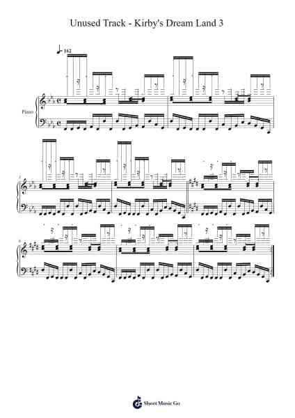 Unused Track - Kirby's Dream Land 3 Sheet Music by Jun Ishikawa-Arr.Westier Haylay