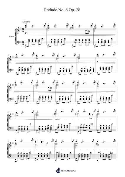 Prelude No. 6 in B Minor, Op. 28 Sheet Music by ...etc...-Arr.Dwighthart Mickrold
