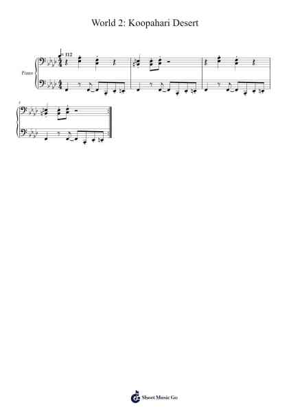 World 2: Koopahari Desert - Super Mario Bros. 3 Sheet Music by Koji Kondo-Arr.Wescan
