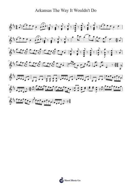 Arkansas The Way It Wouldn't Do Sheet Music by Ole Bull-Arr.Maclup