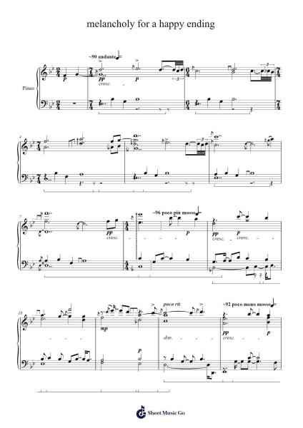 melancholy for a happy ending Sheet Music by Roxanyy-Arr.Leisa
