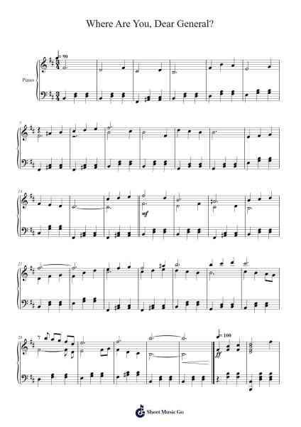 Where Are You, Dear General? Sheet Music by Beatrid-Arr.Marhum